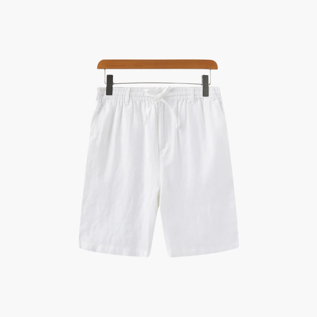 Herren Leinen Shorts mit Kordelzug und Seitentaschen