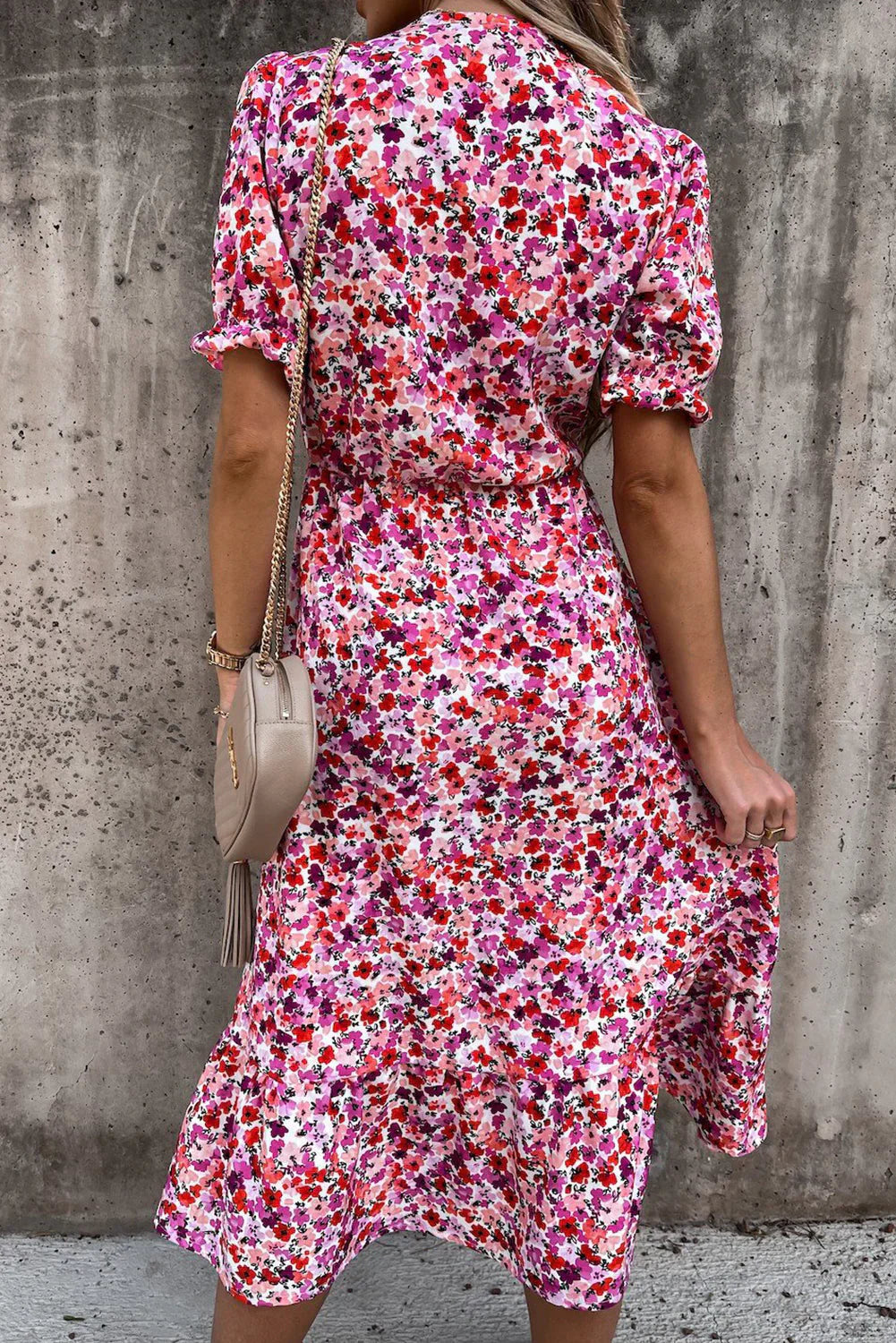 Maxi-Kleid Rosea Floral mit V-Ausschnitt
