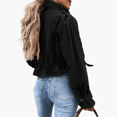 Cropped Übergangsjacke mit Taschen für Damen