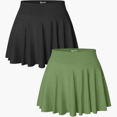 Damen Minirock 2er-Pack mit hoher Taille und Stretchbund