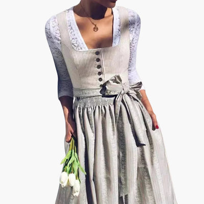 Kariertes Dirndl kleid mit Schürze für Damen - Oktoberfest 2025