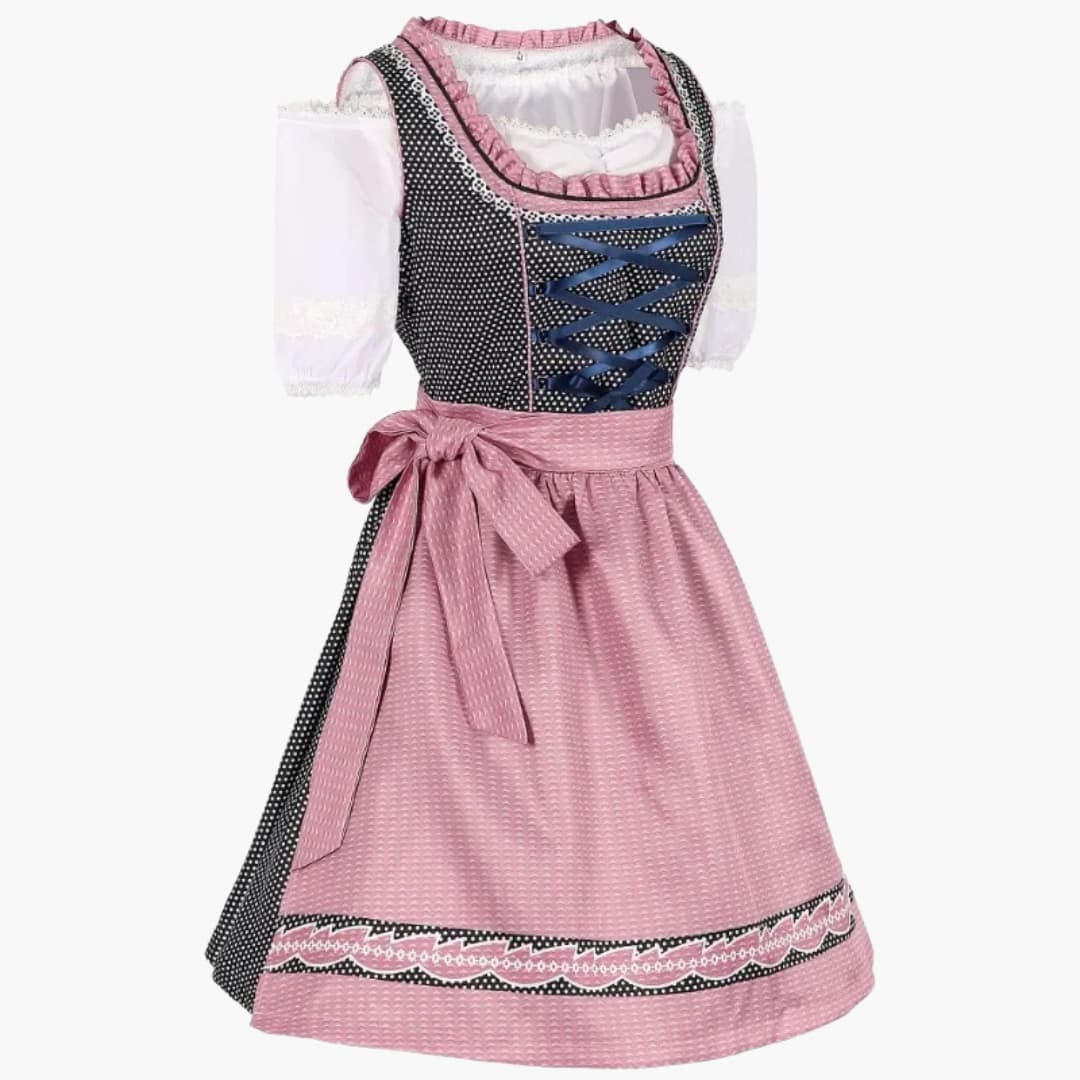 Mieder-Dirndl Kleid mit Schnürung für Damen - Oktoberfest 2025