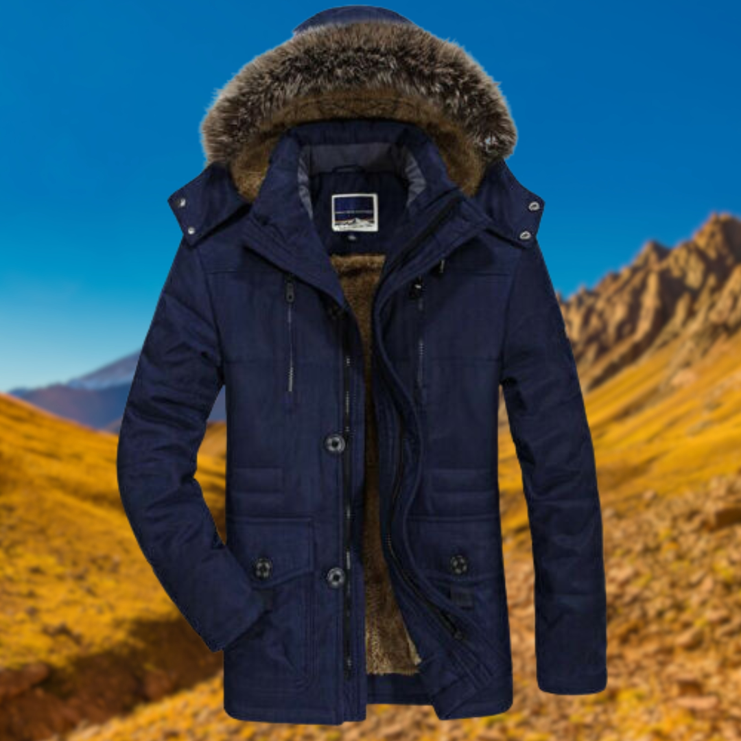 Herren Winterparka Mit Warmem Innenfutter Und Funktionalem Design