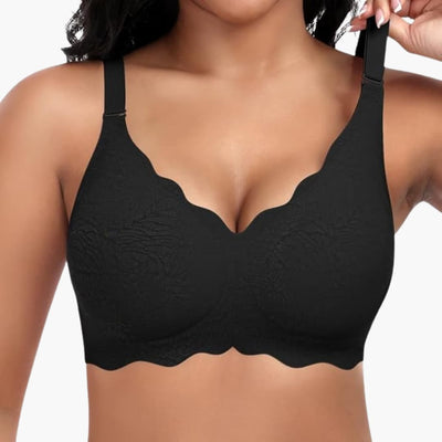 Damen bügelloser BH mit V-Ausschnitt und Spitzendetails