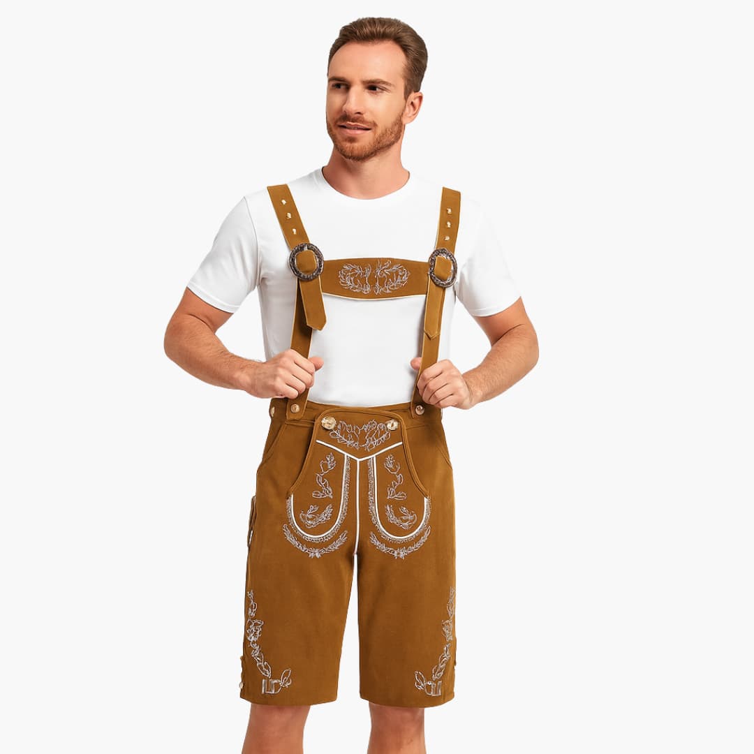 Lederhose mit Hosenträgern für Herren - Oktoberfest 2025