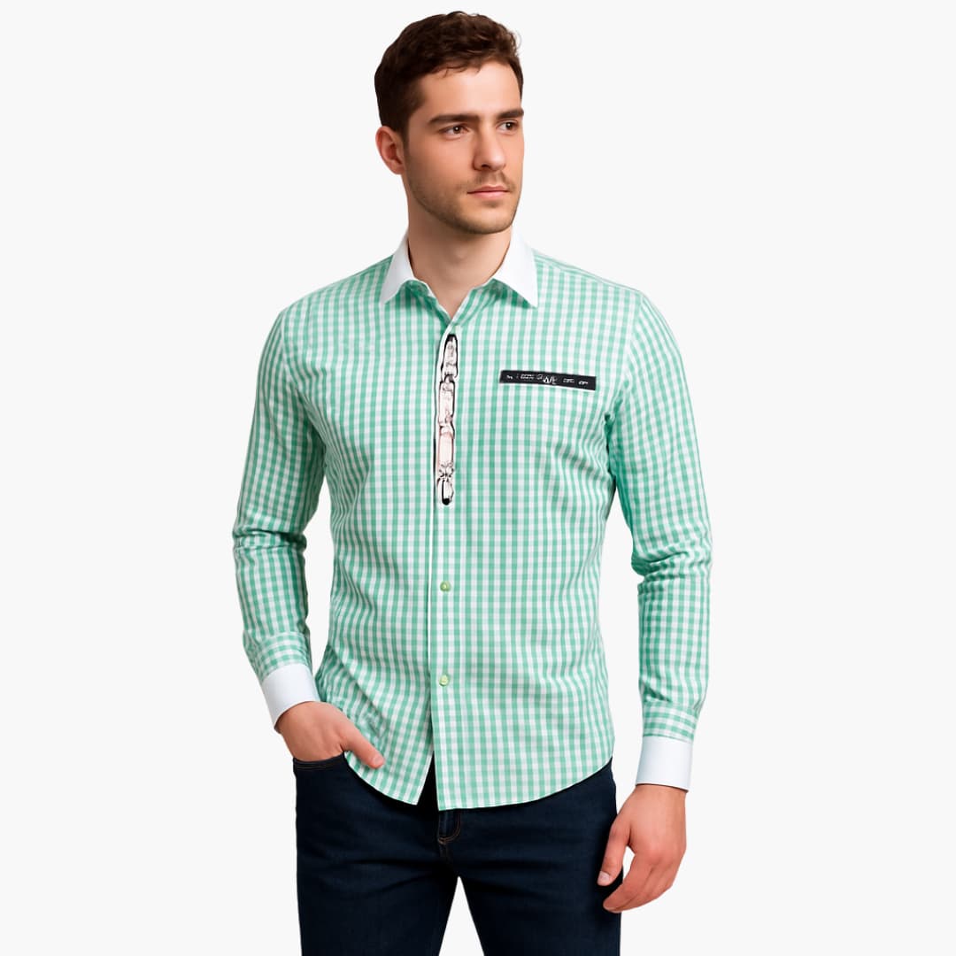 Kariertes Trachten hemd für Herren - Oktoberfest 2025