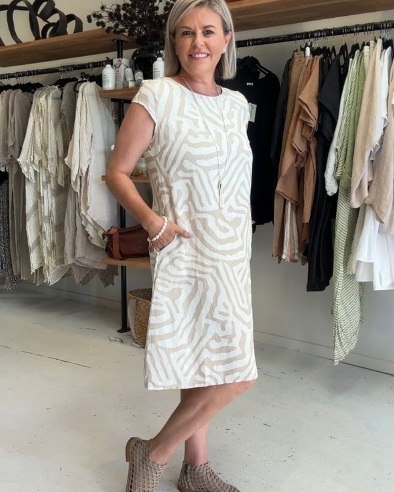 Elia | Sommerkleid mit Rundhalsausschnitt und schönem Print