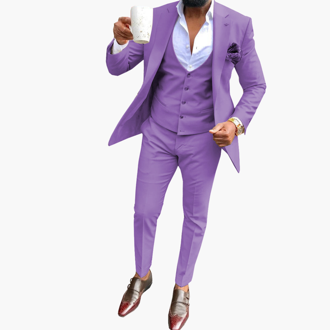 Herren Anzugset mit Weste und atmungsaktivem Blazer