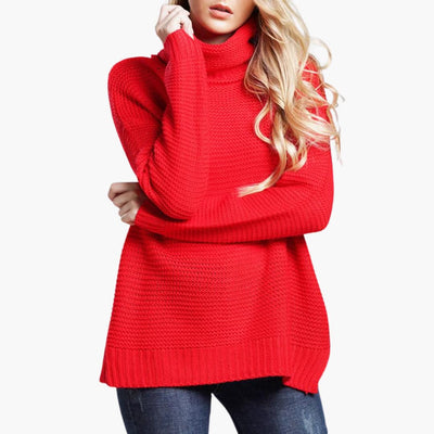 Damen pullover mit Rollkragen und langen Ärmeln