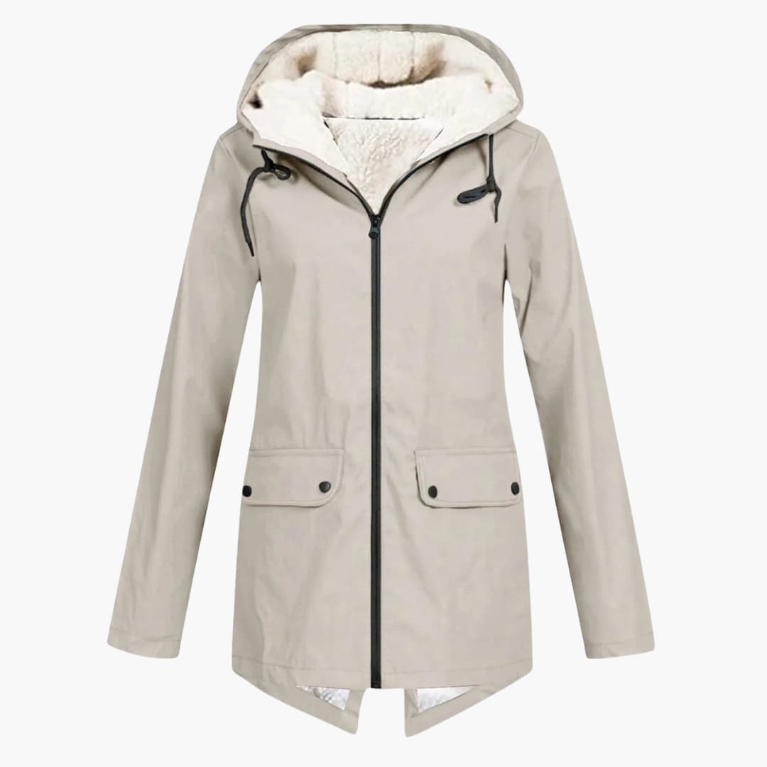 Wasserabweisender Trenchcoat mit Kapuze für Damen