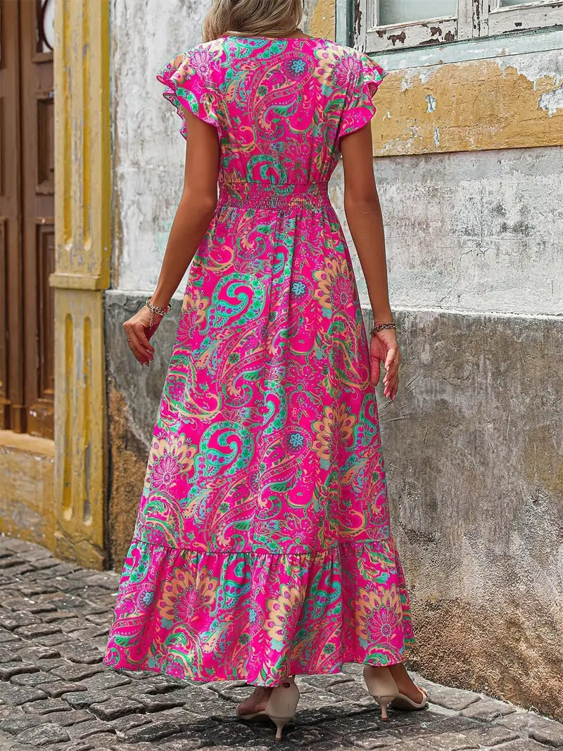 Saphira™ | Boho Maxikleid mit Paisley-Print