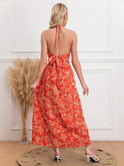 Alina Soleil™ | Cut-Out Maxikleid mit Blumenmuster