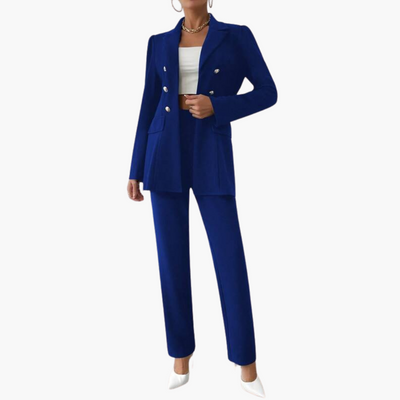 Zweiteiliger Anzug mit Damen - Blazer und geraden Hosen