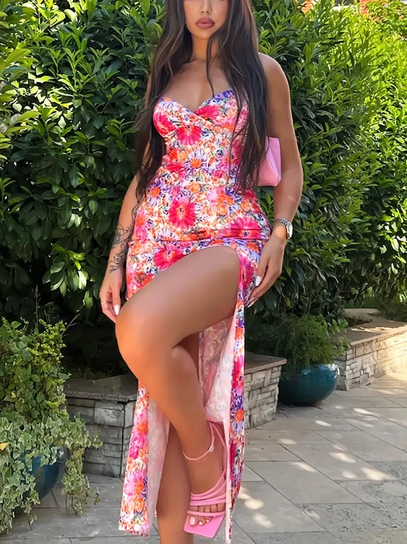 Valeria Bloom | Figurbetontes Maxikleid mit Blumenprint