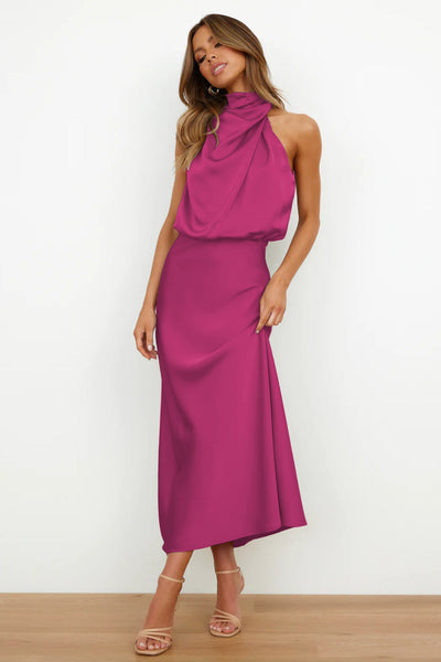 Lydia | Langes Kleid mit Halterneck