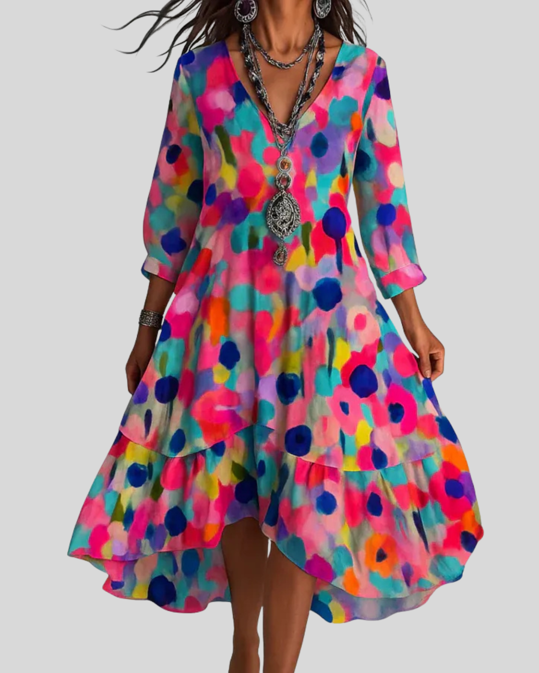 Debra – Maxikleid Mit Blumen Ausdrucken