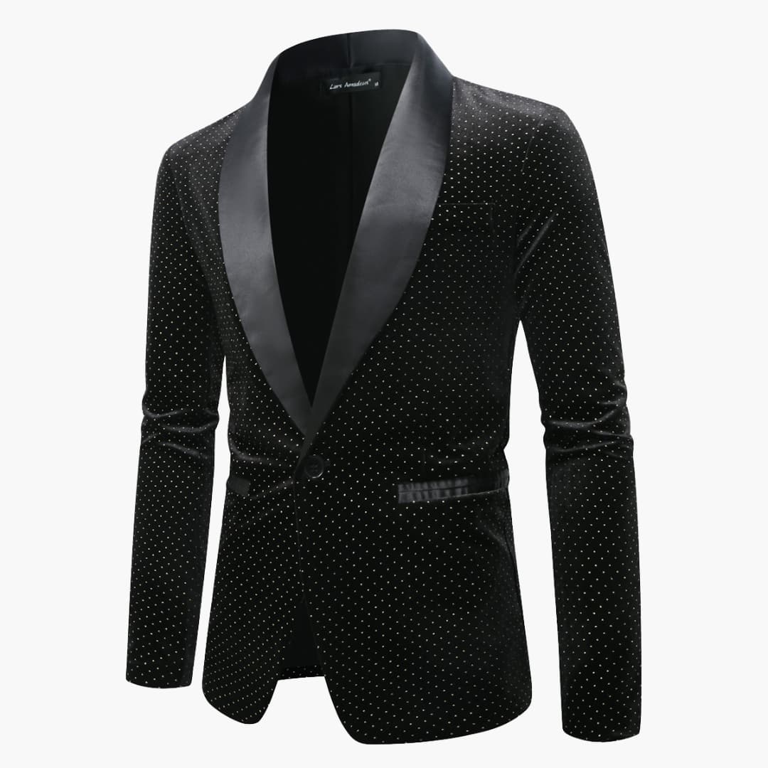 Herren Anzug zweiteilig mit Schalkragen und Satindetails