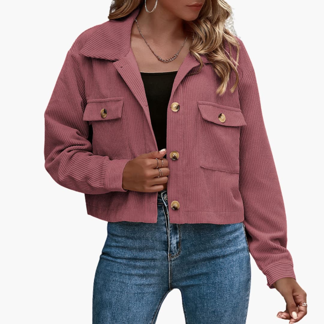 Button Closure Übergangsjacke für Damen