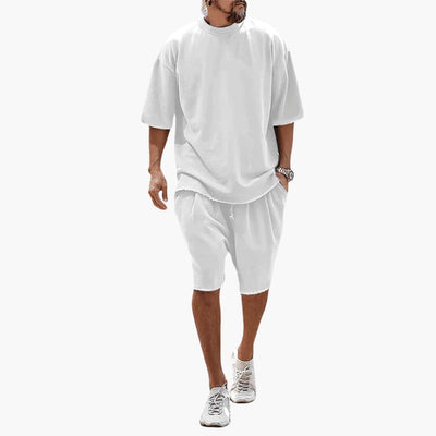 Herren Sommer Zweiteiler mit Kordelshorts und Oversize Shirt