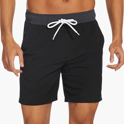 Gestreifte Herren-Badeshorts - mit Kordelzug und Taschen