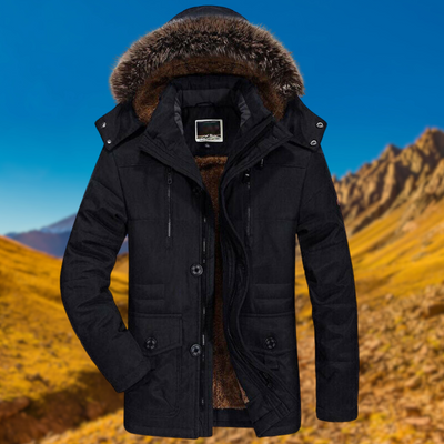 Herren Winterparka Mit Warmem Innenfutter Und Funktionalem Design
