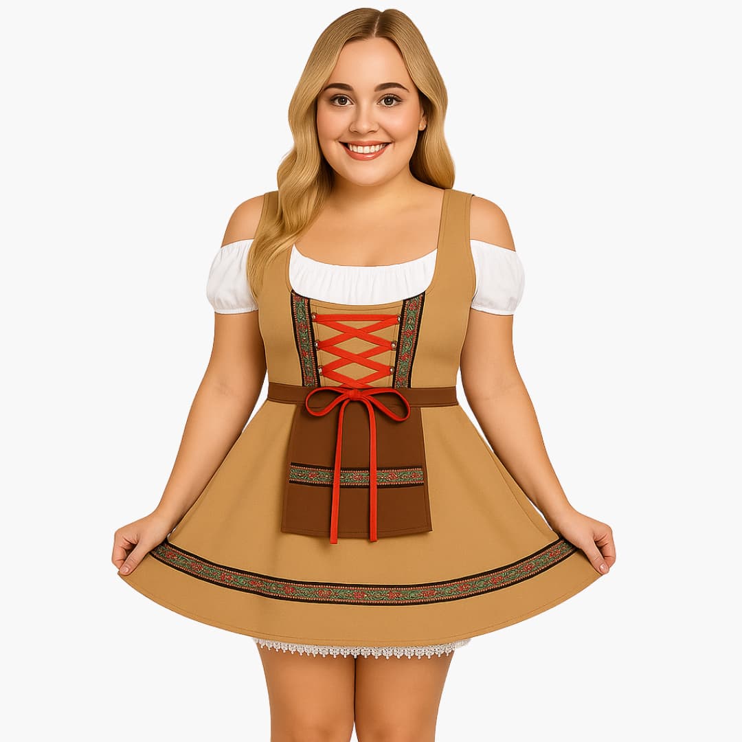 Dirndl kleid mit Spitzendetails für Damen - Oktoberfest 2025