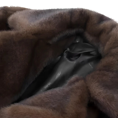 Damen Wintermantel Mit Kunstfell In Braun