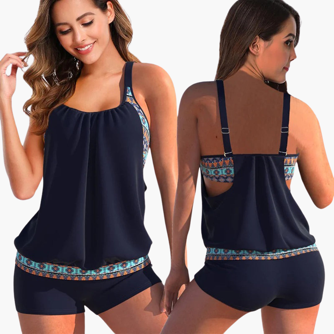 Tankini-Set für Damen - mit Bauchweg-Effekt und verstellbaren Trägern
