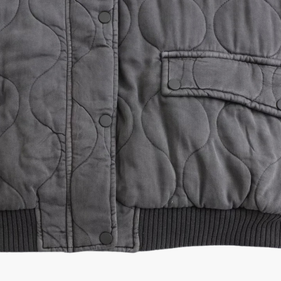 Damen Stepp Bomberjacke mit Druckknopfverschluss und gerippten Bündchen