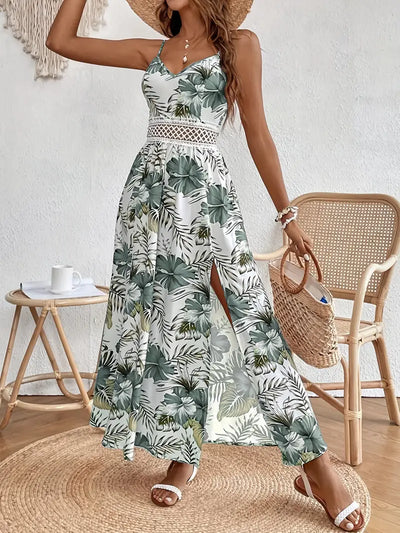 Isabelle | Sommerliches Maxikleid mit Blumenprint & Spitzendetail