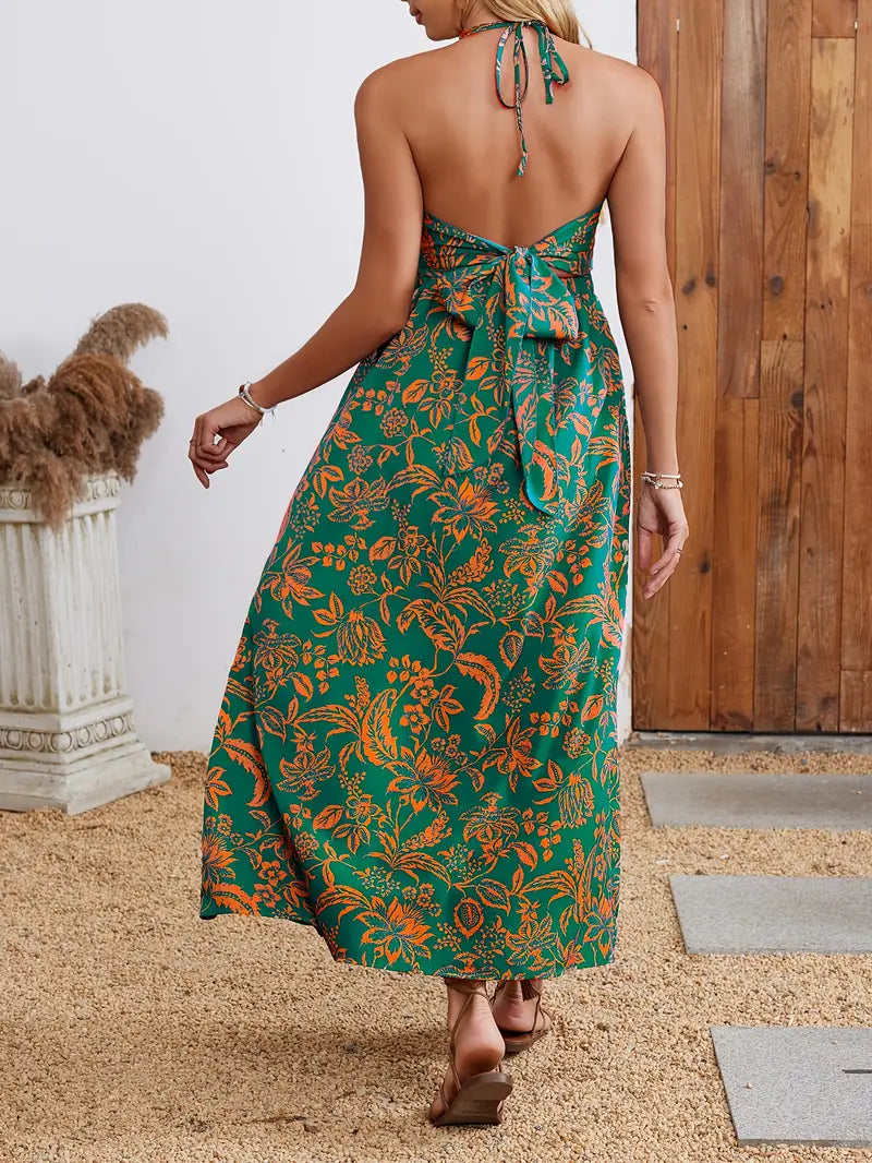 Alina Soleil™ | Cut-Out Maxikleid mit Blumenmuster