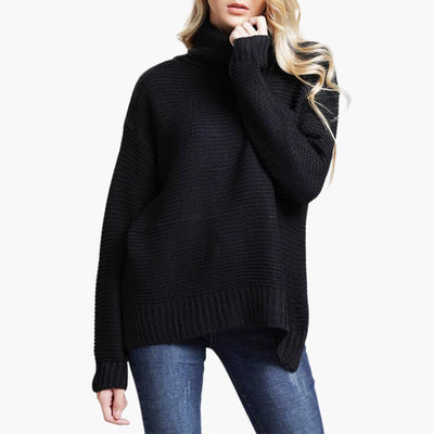 Damen pullover mit Rollkragen und langen Ärmeln