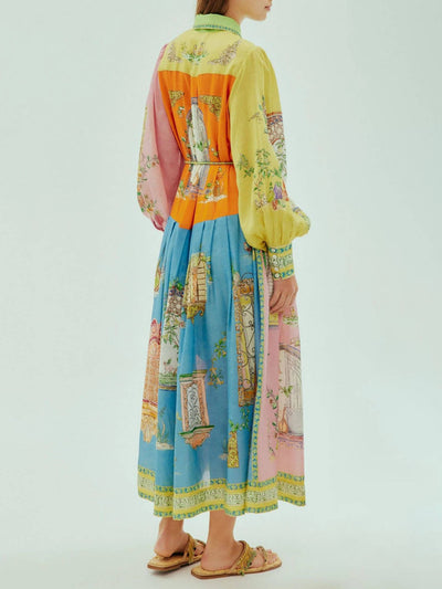 Midikleid Postkarten Sommer