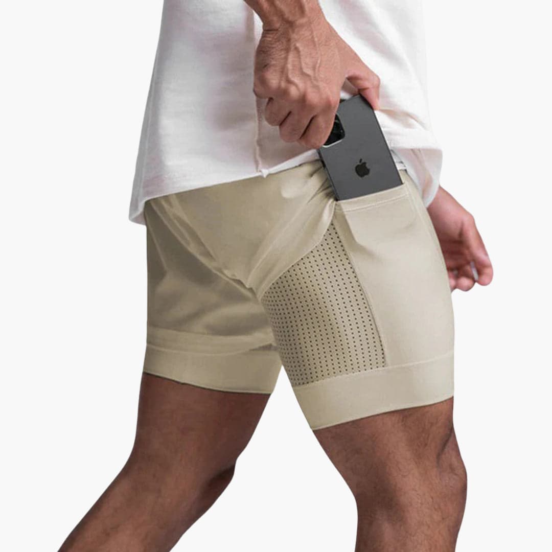 Herren Sportshorts mit Innenshorts und elastischem Bund