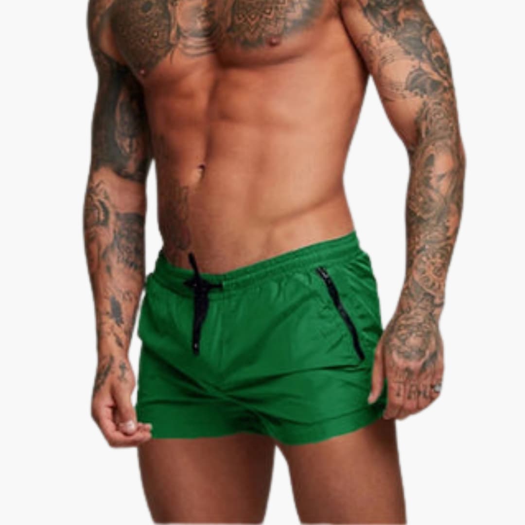 Herren Badeshorts mit Kordelzug und Seitentaschen mit Reißverschluss