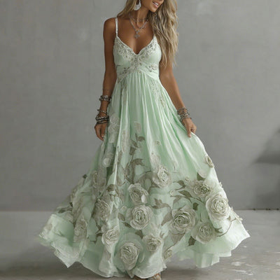 Adeluna – Maxi Kleid Mit Oldtimer Rosen Und Stickerei