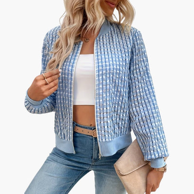 Damen Bomberjacke mit Reißverschluss und Rippbündchen