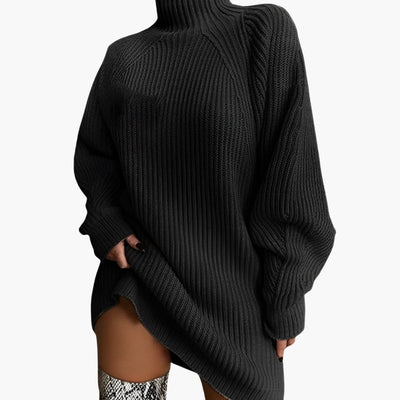 Damen Oversize Rollkragenpullover mit langen Ärmeln