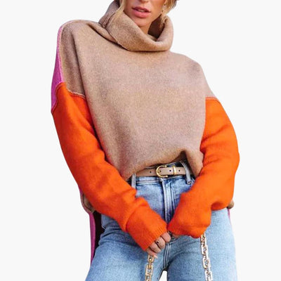 Damen Rollkragenpullover mit lockerem Schnitt