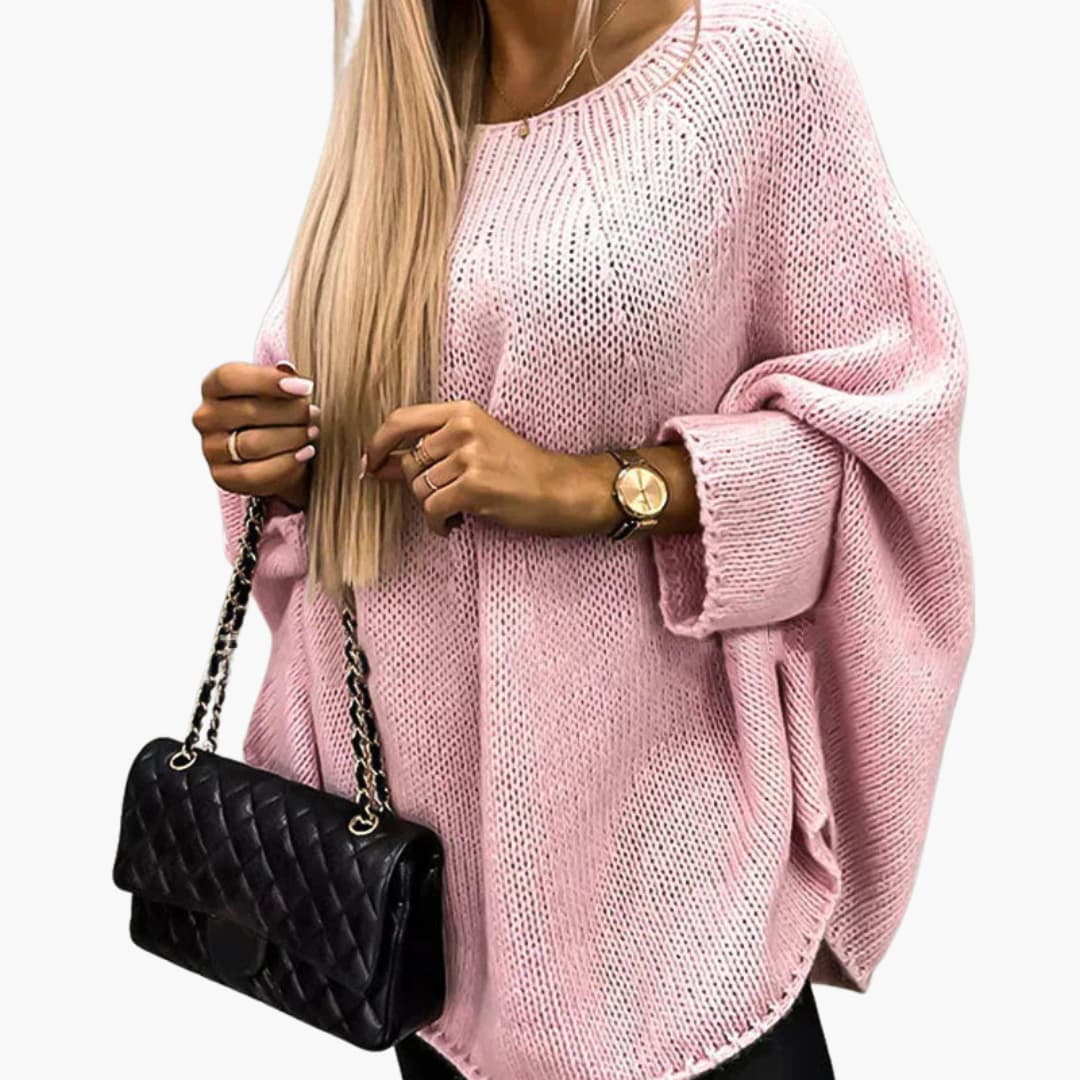 Damen pullover mit U-Boot-Ausschnitt und langen Ärmeln