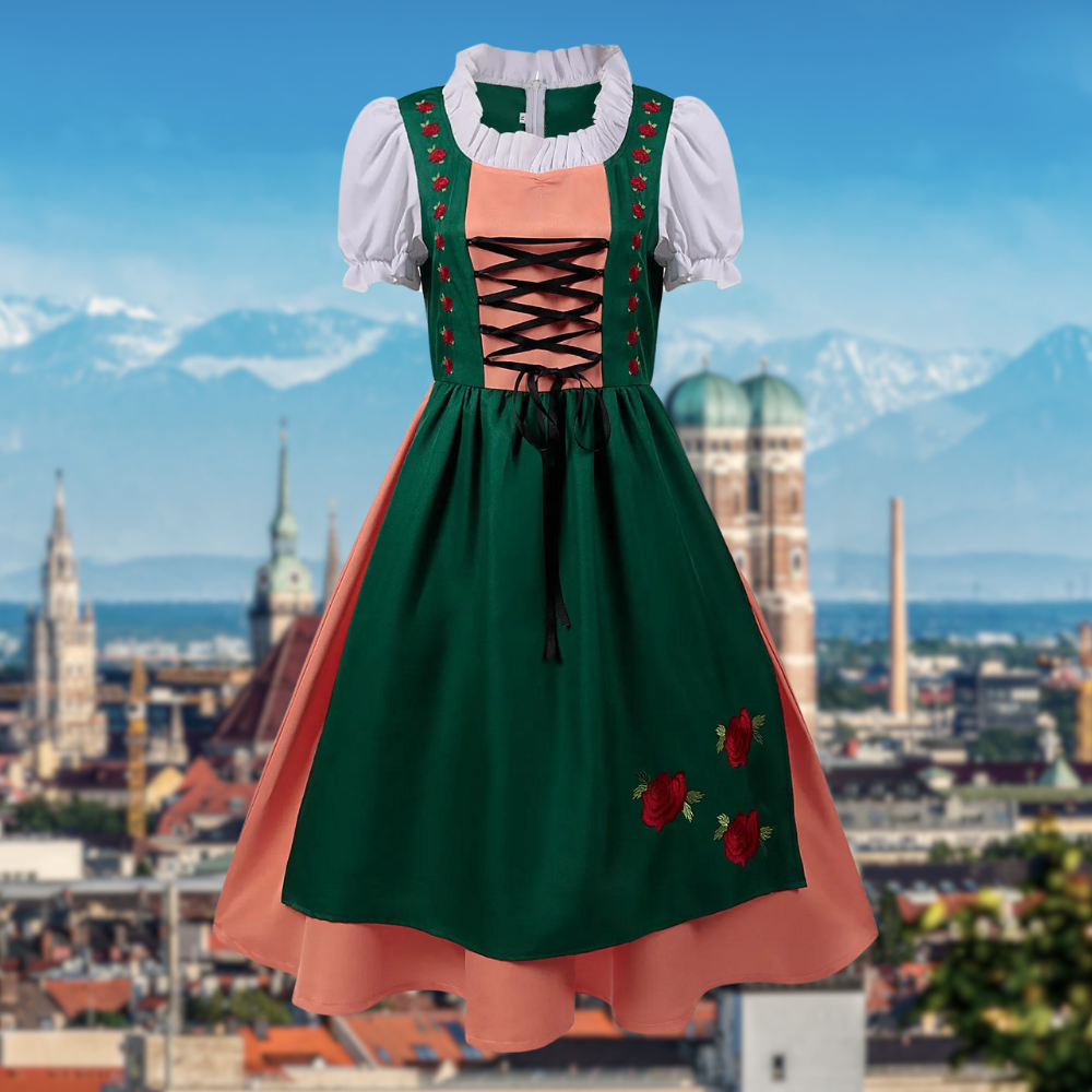 Damen Traditionelles Deutsches Midi Oktoberfest Dirndl Kleid