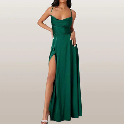 Elegantes Damen Kleid Mit Hohem Schlitz | Maxi