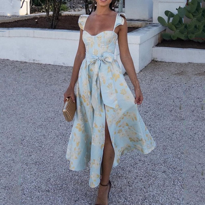 Hochzeitsgastkleid Mit Rüschenärmeln Für Damen | Midi