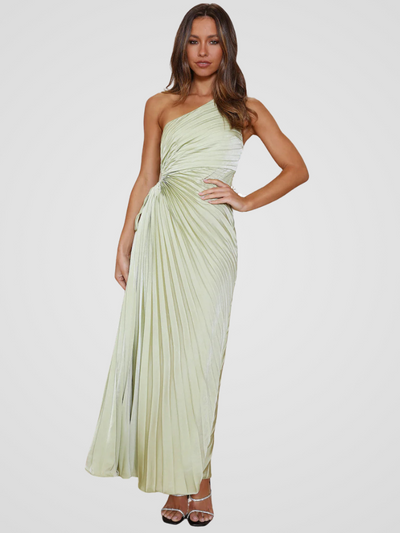 AURORA ONE SHOULDER PLISSEEKLEID
