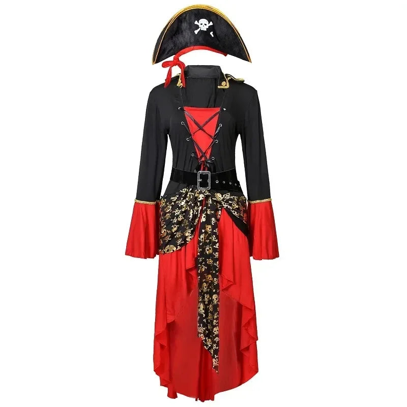 Piratenkapitän mit Hut und Schwert Halloween Kostum Kleid | Midi