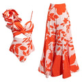 Rot / Orange / Blumenmuster