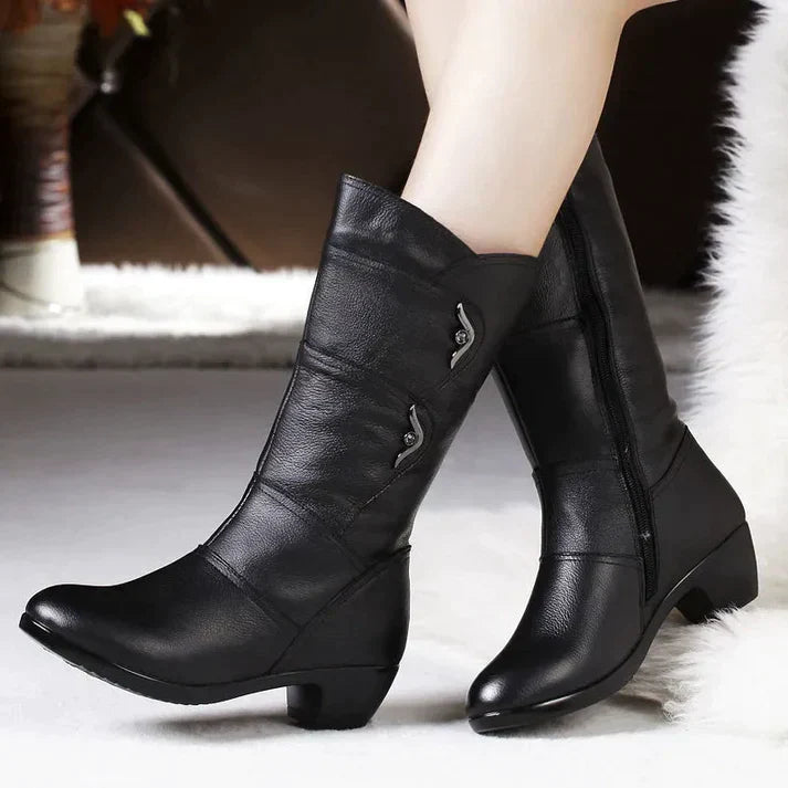 Schwarze Winterstiefel für Damen | Warme
