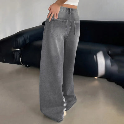 Weitem Bein Baggy-Jeans für Damen | Lässig