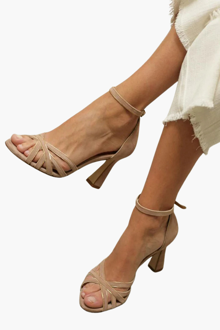 Elviera  | Peep-Toe Sandalen mit Patchwork