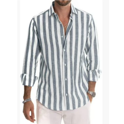 Langarmhemd Mit Streifen | Button Down Kragen